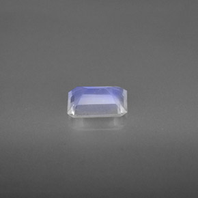 0.81캐럿 천연 블루 화이트 레인보우 문스톤, 에메랄드 컷, 7×5.1 mm, VS