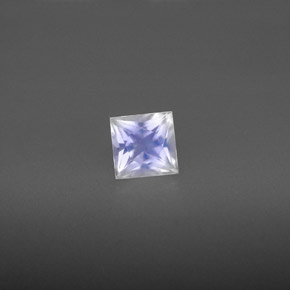 0.62캐럿 천연 블루 화이트 레인보우 문스톤, 스퀘어, 5×4.9 mm, VS