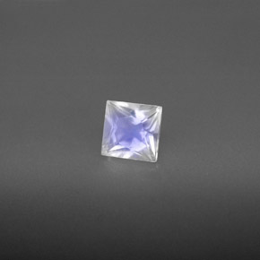 0.62캐럿 천연 블루 화이트 레인보우 문스톤, 스퀘어, 5×4.9 mm, VS