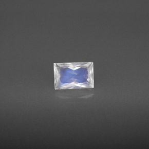 0.64캐럿 천연 블루 화이트 레인보우 문스톤, 바게트, 6.1×4.1 mm, VS