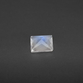 0.49캐럿 천연 블루 화이트 레인보우 문스톤, 스퀘어, 5.1×5.1 mm, VS