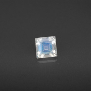 0.31캐럿 천연 블루 화이트 레인보우 문스톤, 스퀘어, 4×4 mm, VS