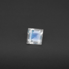 0.31캐럿 천연 블루 화이트 레인보우 문스톤, 스퀘어, 4×4 mm, VS