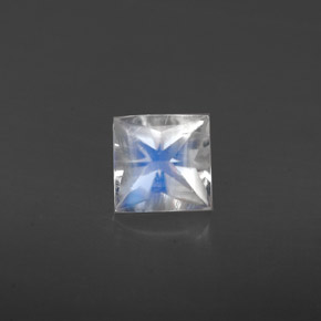 0.62캐럿 천연 블루 화이트 레인보우 문스톤, 스퀘어, 5×5 mm, VS