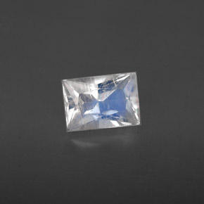 0.64캐럿 천연 블루 화이트 레인보우 문스톤, 바게트, 6×4.3 mm, VS