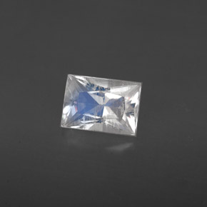 0.64캐럿 천연 블루 화이트 레인보우 문스톤, 바게트, 6×4.3 mm, VS