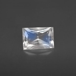 0.79캐럿 천연 블루 화이트 레인보우 문스톤, 바게트, 6.8×4.8 mm, VS