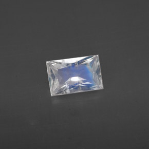 0.44캐럿 천연 블루 화이트 레인보우 문스톤, 바게트, 6.1×4.1 mm, VS