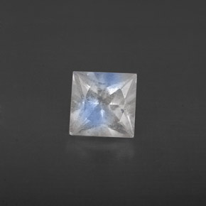 0.61캐럿 천연 블루 화이트 레인보우 문스톤, 스퀘어, 5.1×5.1 mm, VS