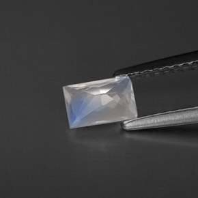 0.45캐럿 천연 블루 화이트 레인보우 문스톤, 바게트, VS