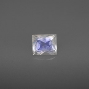 0.83캐럿 천연 블루 화이트 레인보우 문스톤, 바게트, 6×5.1 mm, VS-SI