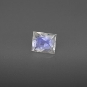 0.83캐럿 천연 블루 화이트 레인보우 문스톤, 바게트, 6×5.1 mm, VS-SI