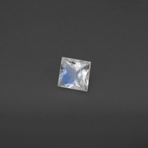 0.26캐럿 천연 블루 화이트 레인보우 문스톤, 정사각형, VS