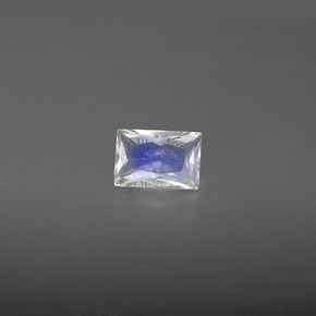0.51캐럿 천연 블루 화이트 레인보우 문스톤, 바게트, 6.1×4.1 mm, VS