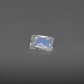 0.43캐럿 천연 블루 화이트 레인보우 문스톤, 바게트, 6.2×4 mm, VS