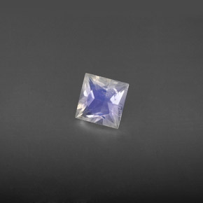 0.59캐럿 천연 블루 화이트 레인보우 문스톤, 스퀘어, 5.2×5.1 mm, VS-SI