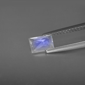 0.53캐럿 천연 블루 화이트 레인보우 문스톤, 바게트, VS