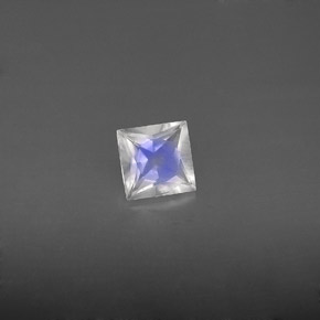 0.56캐럿 천연 블루 화이트 레인보우 문스톤, 스퀘어, 5×5 mm, VS