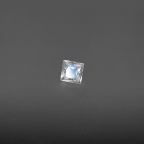 0.19캐럿 천연 블루 화이트 레인보우 문스톤, 스퀘어, 3.5×3.4 mm, VS