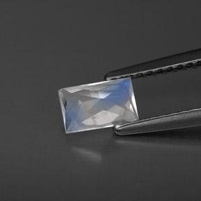 0.53캐럿 천연 블루 화이트 레인보우 문스톤, 바게트, VS