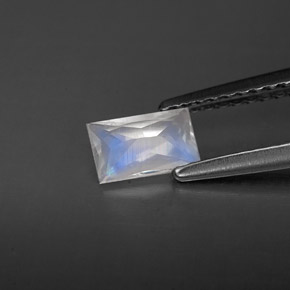 0.40캐럿 천연 블루 화이트 레인보우 문스톤, 바게트, VS