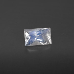 0.48캐럿 천연 블루 화이트 레인보우 문스톤, 바게트, 6×3.8 mm, VS