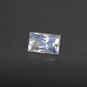0.48캐럿 천연 블루 화이트 레인보우 문스톤, 바게트, 6×3.8 mm, VS