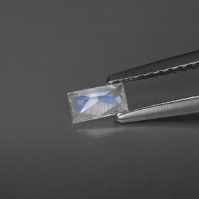 0.23캐럿 천연 블루 화이트 레인보우 문스톤, 바게트, 4.9×2.8 mm, VS
