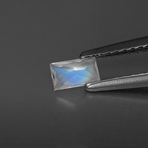 0.23캐럿 천연 블루 화이트 레인보우 문스톤, 바게트, 4.9×2.9 mm, VS