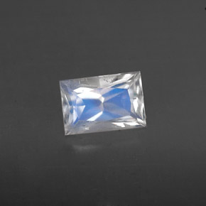 0.55캐럿 천연 블루 화이트 레인보우 문스톤, 바게트, 6.1×4.1 mm, VS