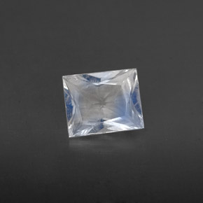 0.49캐럿 천연 블루 화이트 레인보우 문스톤, 바게트, 5.7×4.7 mm, VS