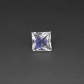 0.46캐럿 천연 블루 화이트 레인보우 문스톤, 스퀘어, 4.9×4.8 mm, VS