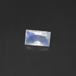 0.42캐럿 천연 블루 화이트 레인보우 문스톤, 바게트, 5.9×3.6 mm, 투명한