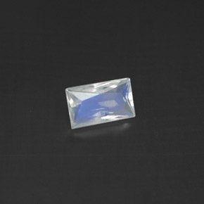 0.42캐럿 천연 블루 화이트 레인보우 문스톤, 바게트, 5.9×3.6 mm, 투명한