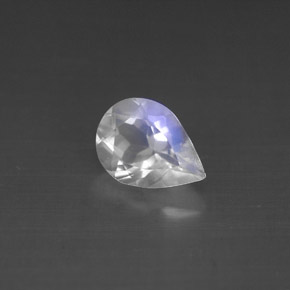0.95캐럿 천연 블루 화이트 레인보우 문스톤, 배 모양, 8.2×6 mm, VS
