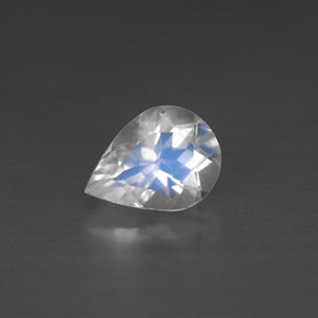 1.02캐럿 천연 블루 화이트 레인보우 문스톤, 배 모양, 8.1×6.1 mm, VS