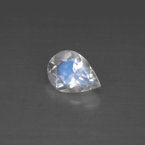0.93캐럿 천연 블루 화이트 레인보우 문스톤, 배 모양, 8.1×6 mm, VS