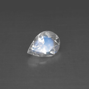 0.93캐럿 천연 블루 화이트 레인보우 문스톤, 배 모양, 8.1×6 mm, VS