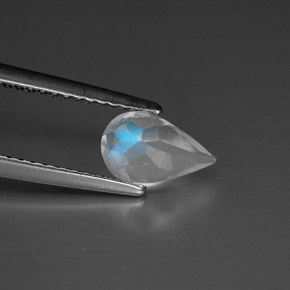 0.75캐럿 천연 블루 화이트 레인보우 문스톤, 배 모양, VS