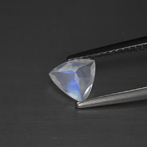 0.52캐럿 천연 블루 화이트 레인보우 문스톤, 트릴리언, 6.1×6 mm, VS
