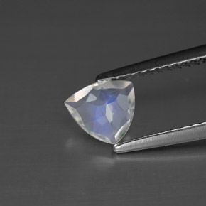 0.56캐럿 천연 블루 화이트 레인보우 문스톤, 트릴리언, 6.4×5.8 mm, VS