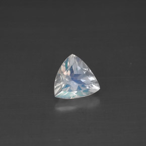 0.57캐럿 천연 블루 화이트 레인보우 문스톤, 트릴리언, 6.1×5.8 mm, VS