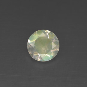 0.97캐럿 천연 블루 화이트 레인보우 문스톤, 라운드 컷, 6.98 mm, VS