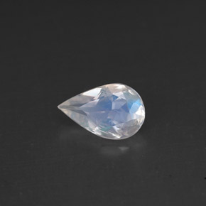 0.66캐럿 천연 블루 화이트 레인보우 문스톤, 배 모양, 8.2×5.1 mm, VS