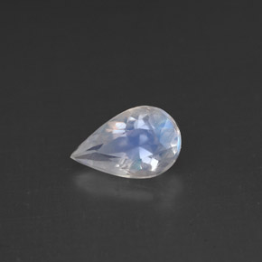0.70캐럿 천연 블루 화이트 레인보우 문스톤, 배 모양, 8.1×5.1 mm, VS