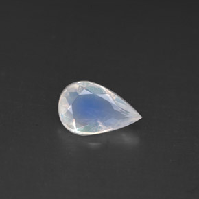 0.61캐럿 천연 블루 화이트 레인보우 문스톤, 배 모양, 8×5.1 mm, VS