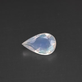 0.61캐럿 천연 블루 화이트 레인보우 문스톤, 배 모양, 8×5.1 mm, VS