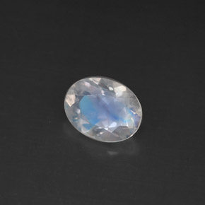 0.92캐럿 천연 블루 화이트 레인보우 문스톤, 타원형 컷, 7.6×5.9 mm, VS