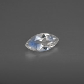 0.49캐럿 천연 화이트 레인보우 문스톤, 투명한, 8×4.2 mm, 투명/반투명