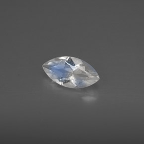 0.49캐럿 천연 화이트 레인보우 문스톤, 투명한, 8×4.2 mm, 투명/반투명